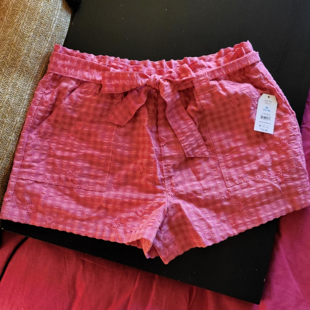 Pink Gingham Shorts